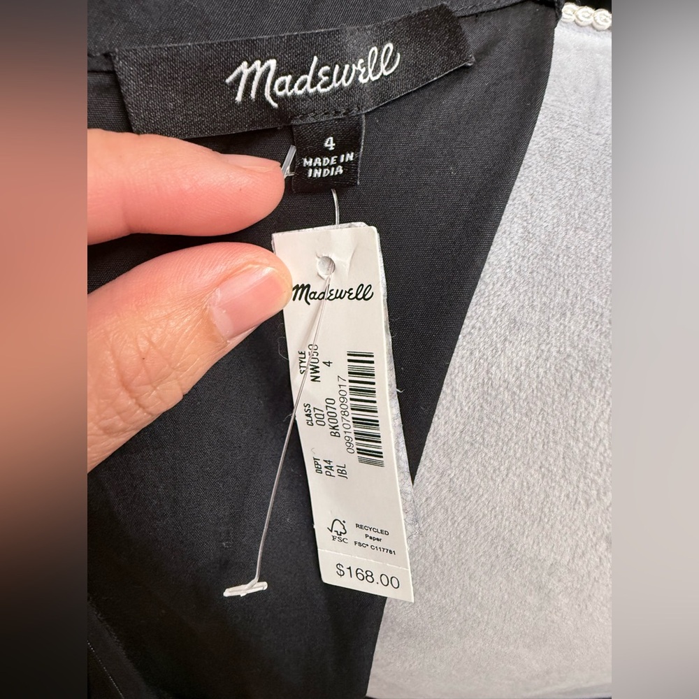 NWT Madewell V-Neck Circle Midi Dress - Picture 7 of 7